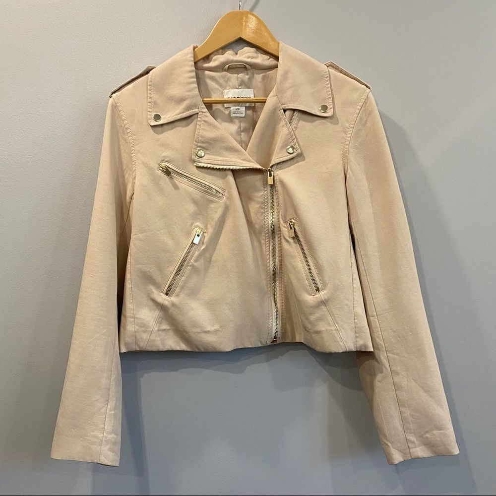 CLUB MONACO Motorcycle Zipped Jacket Light Pink